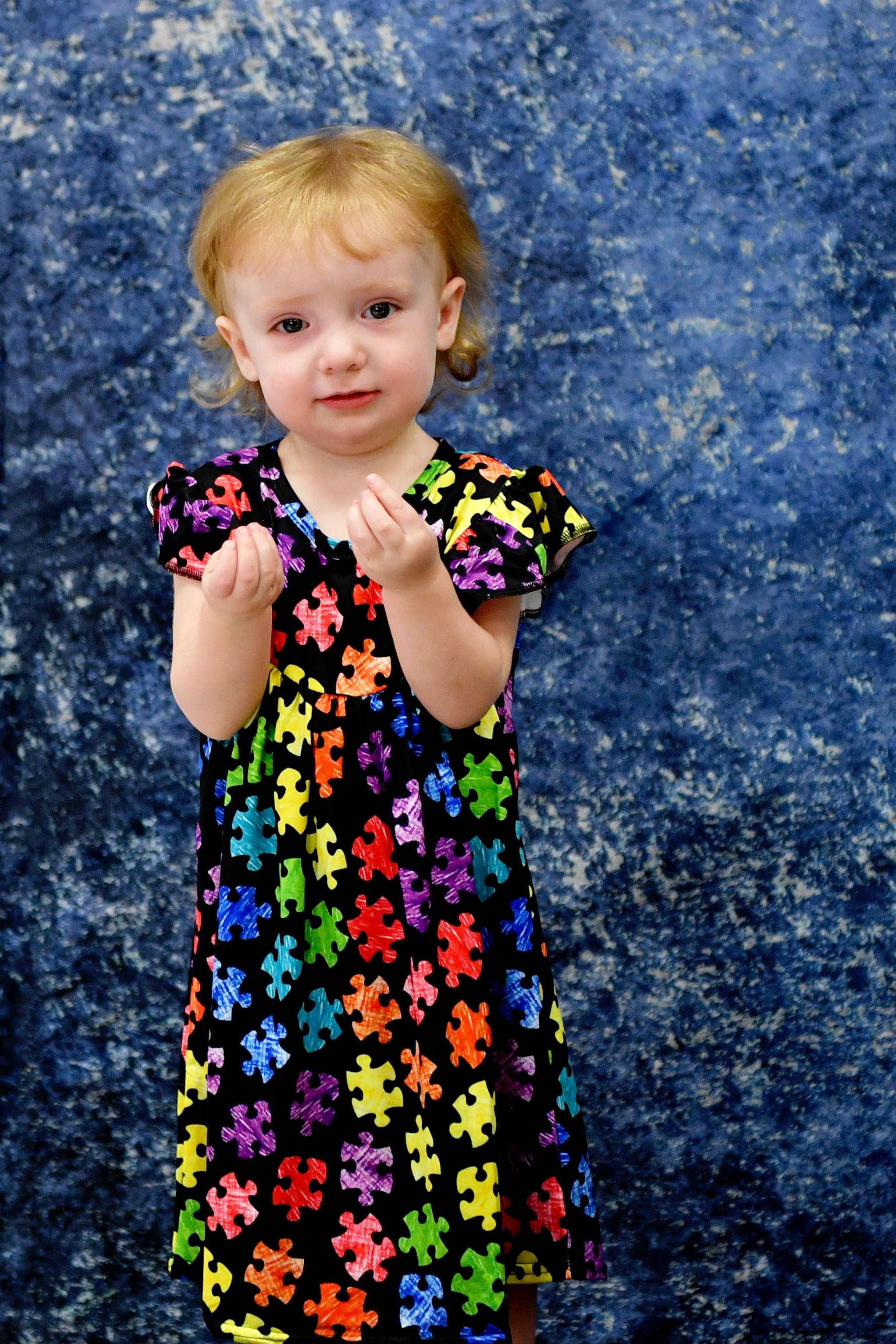 Autism Awareness Milk Silk Flutter Dress